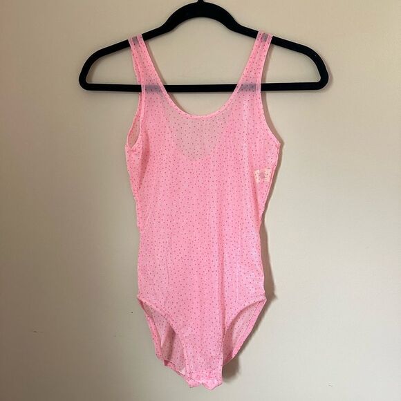 Vintage ILGWU 1970s Cathy Hardwick Barbie pink sheer nylon polka dot body suit - Picture 3 of 11